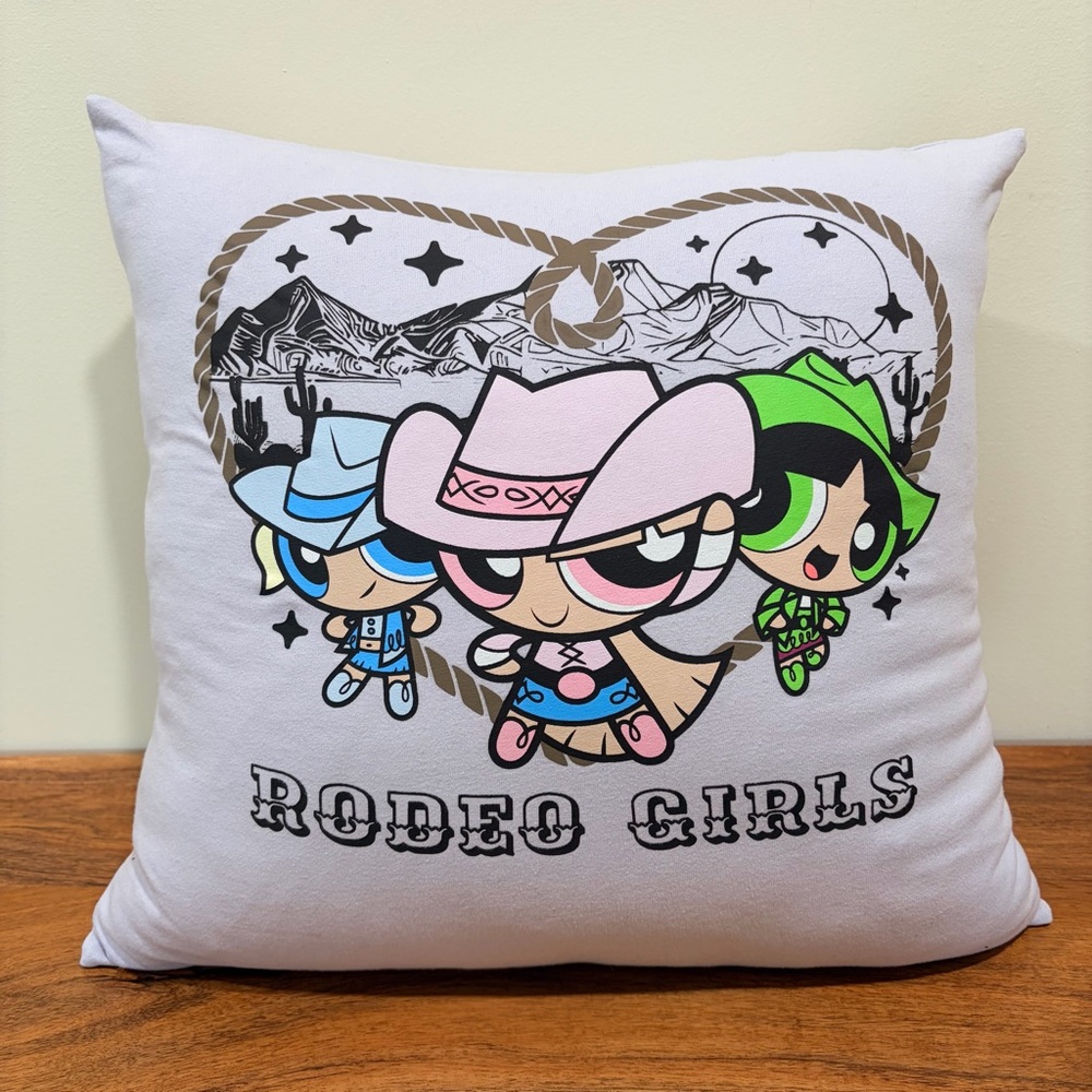One-Of-A-Kind Powerpuff Girls Rodeo Girls Graphic Accent Throw Pillow | 17 x 17